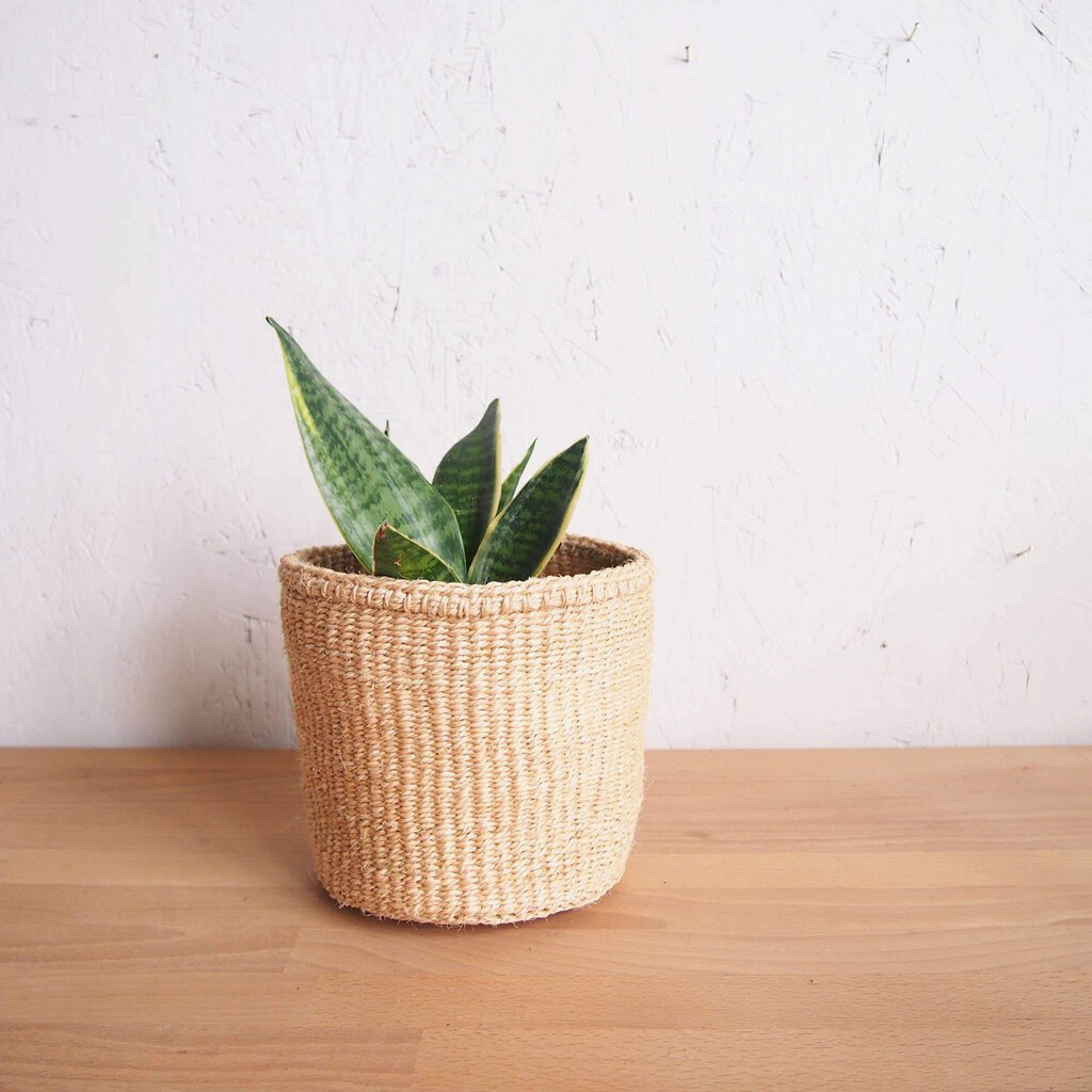 Amsha - Smallish Oat Sisal Basket - Woven in Kenya