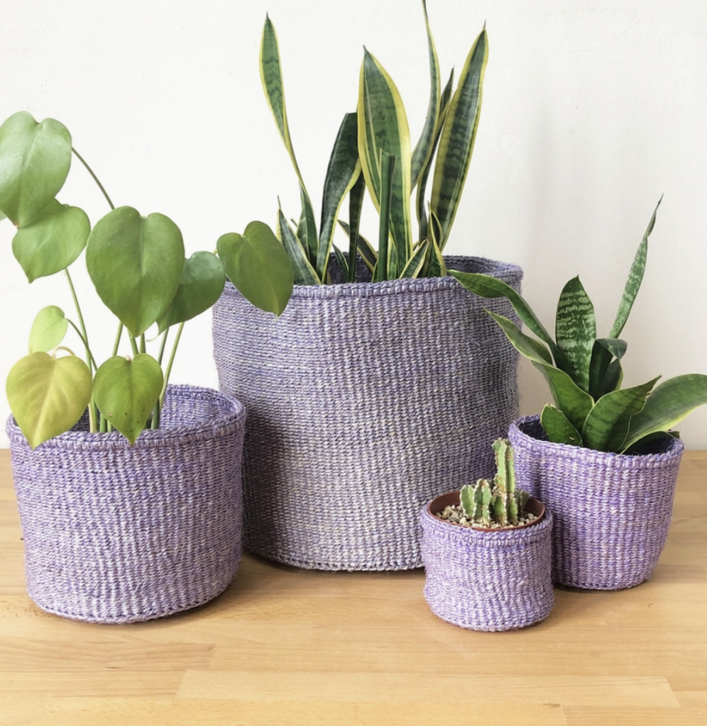Amsha - Lilac Purple Sisal Storage Basket - Small