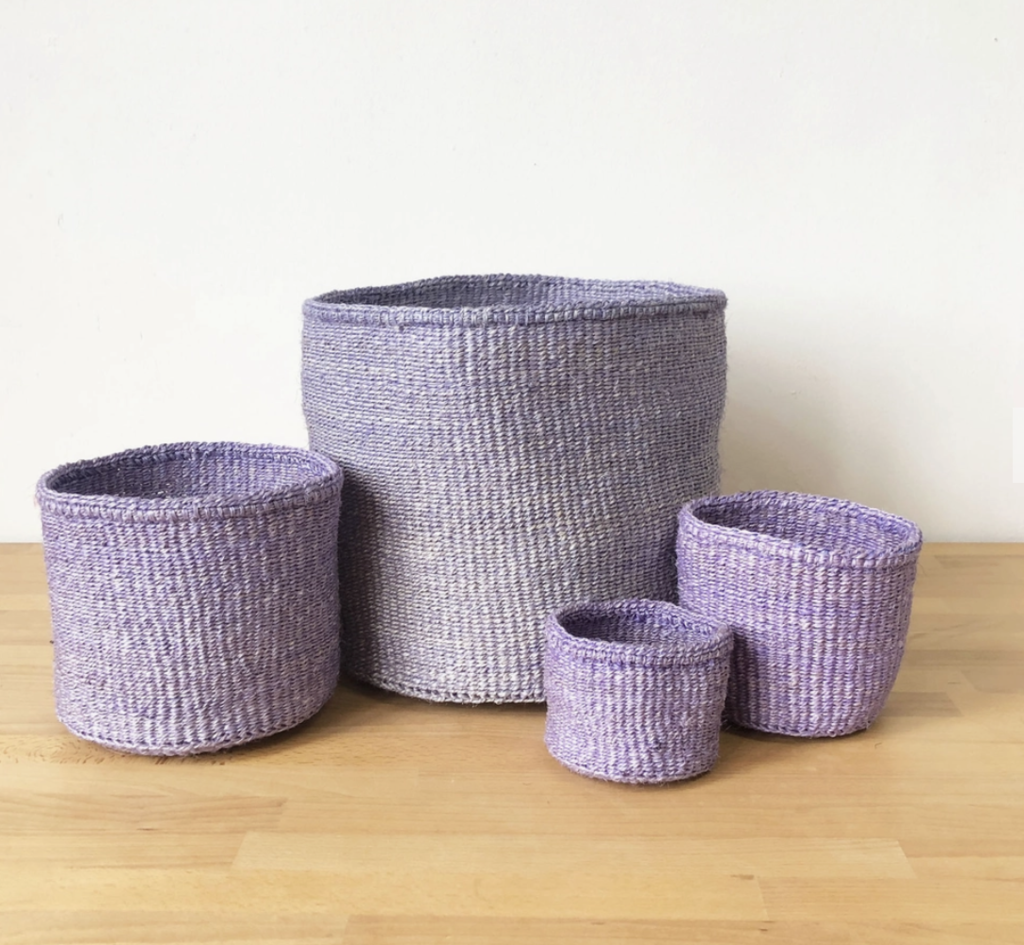 Amsha - Lilac Purple Sisal Storage Basket - Small