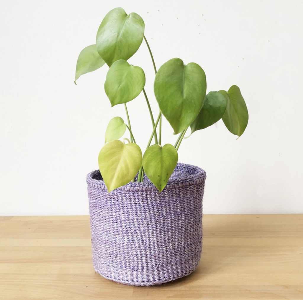 Amsha - Lilac Purple Sisal Storage Basket - Small