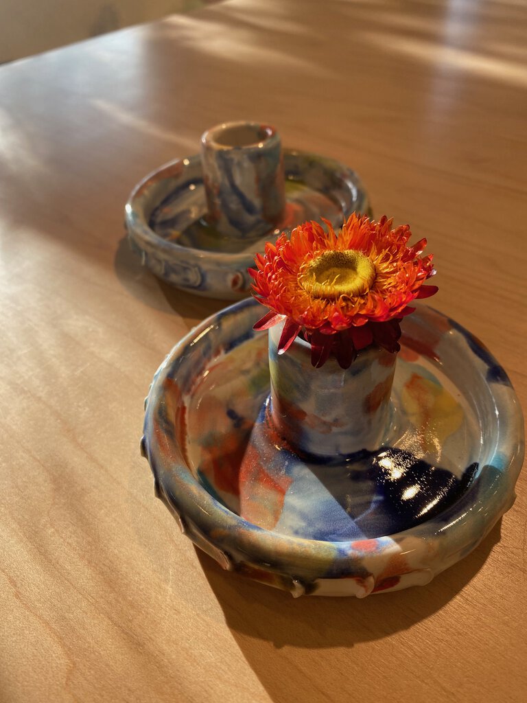 Wild Bower Studio - Watercolor Pattern Candle Holder