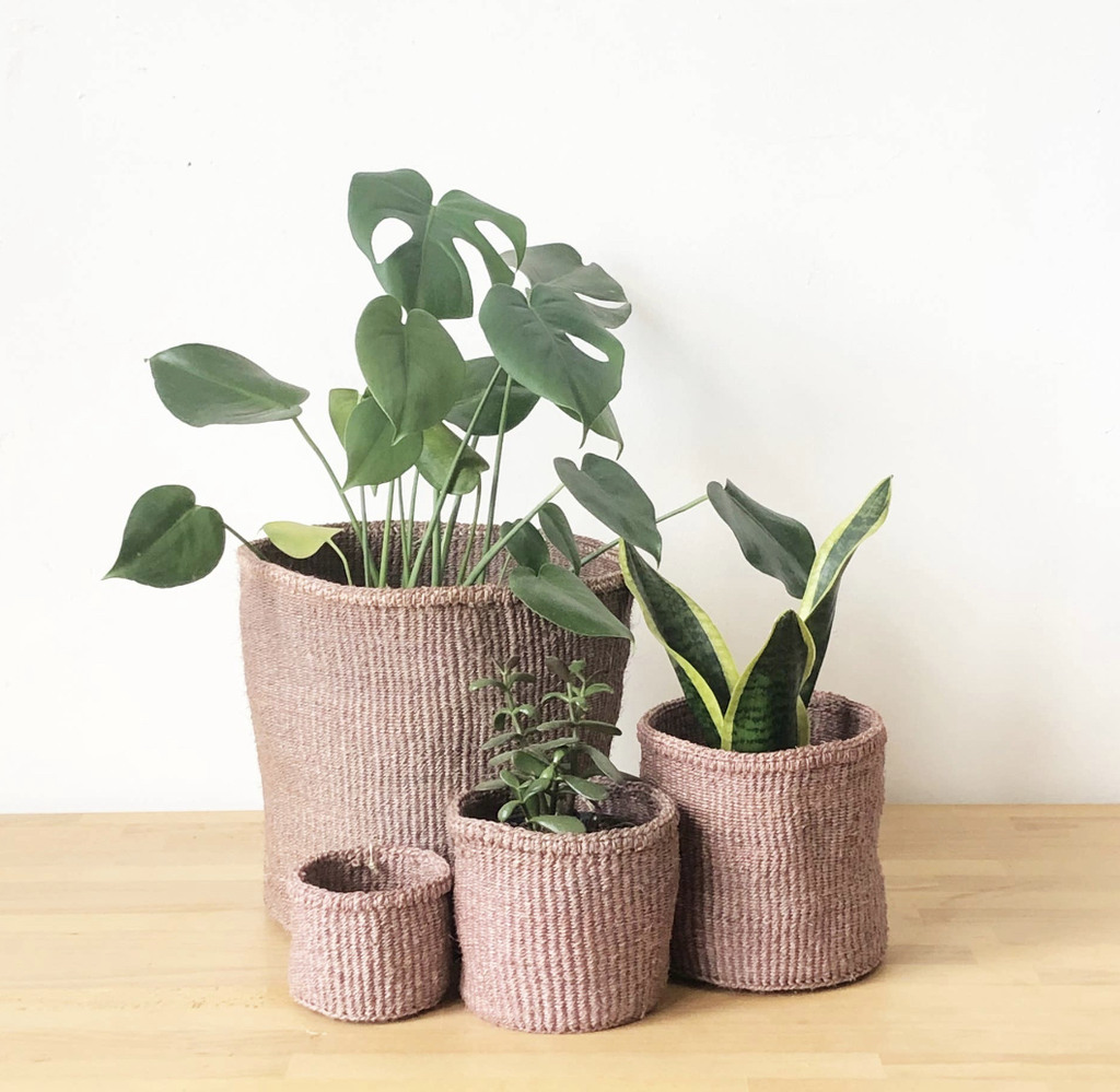 Amsha - Lavender Sisal Storage Basket - Small