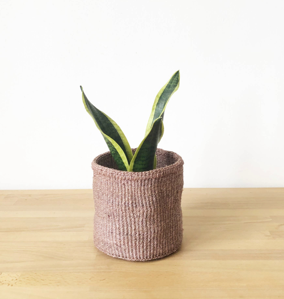 Amsha - Lavender Sisal Storage Basket - Small