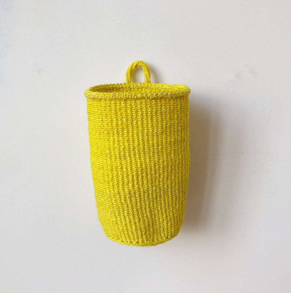 Amsha - Sunshine Yellow Sisal Hanging Storage Basket