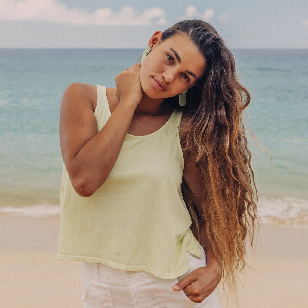 Jungmaven - Lime Wash Cropped Trinity Tank - Medium