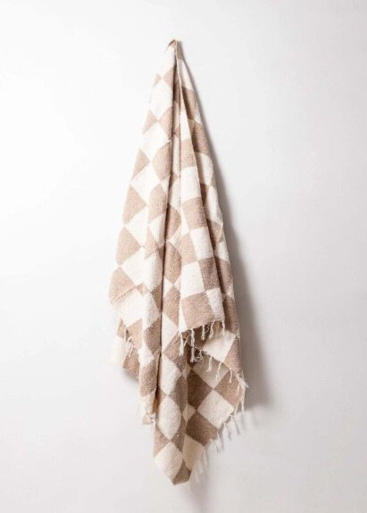 Sundream - Sandy Checkerboard Heavyweight Sustainable Throw Blanket