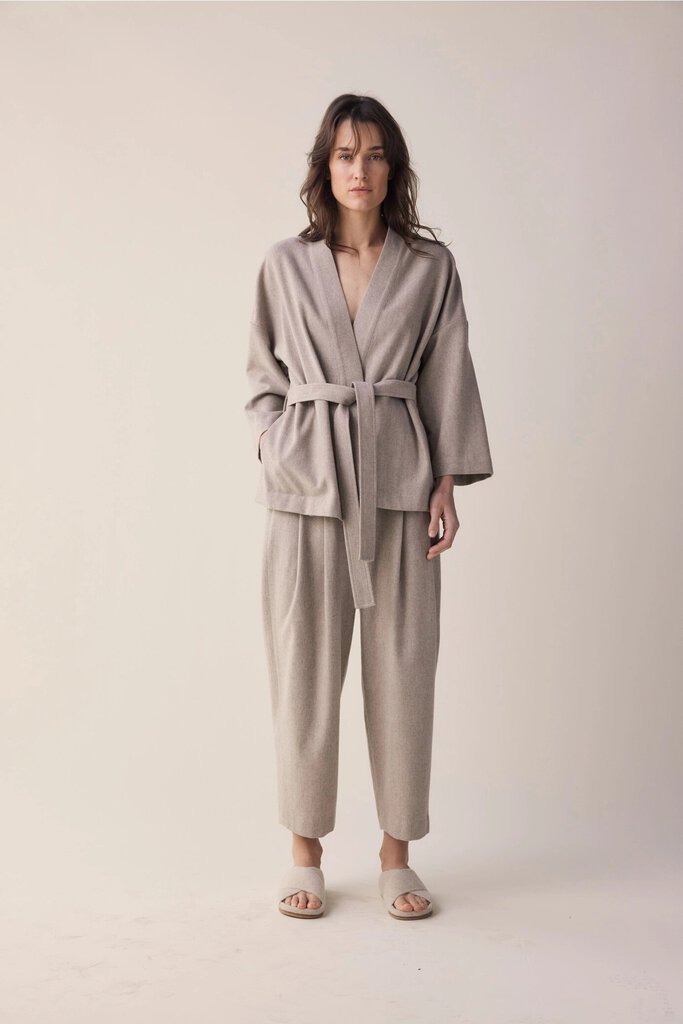 amente - Fog Grey Woolen Trousers - Medium/Large