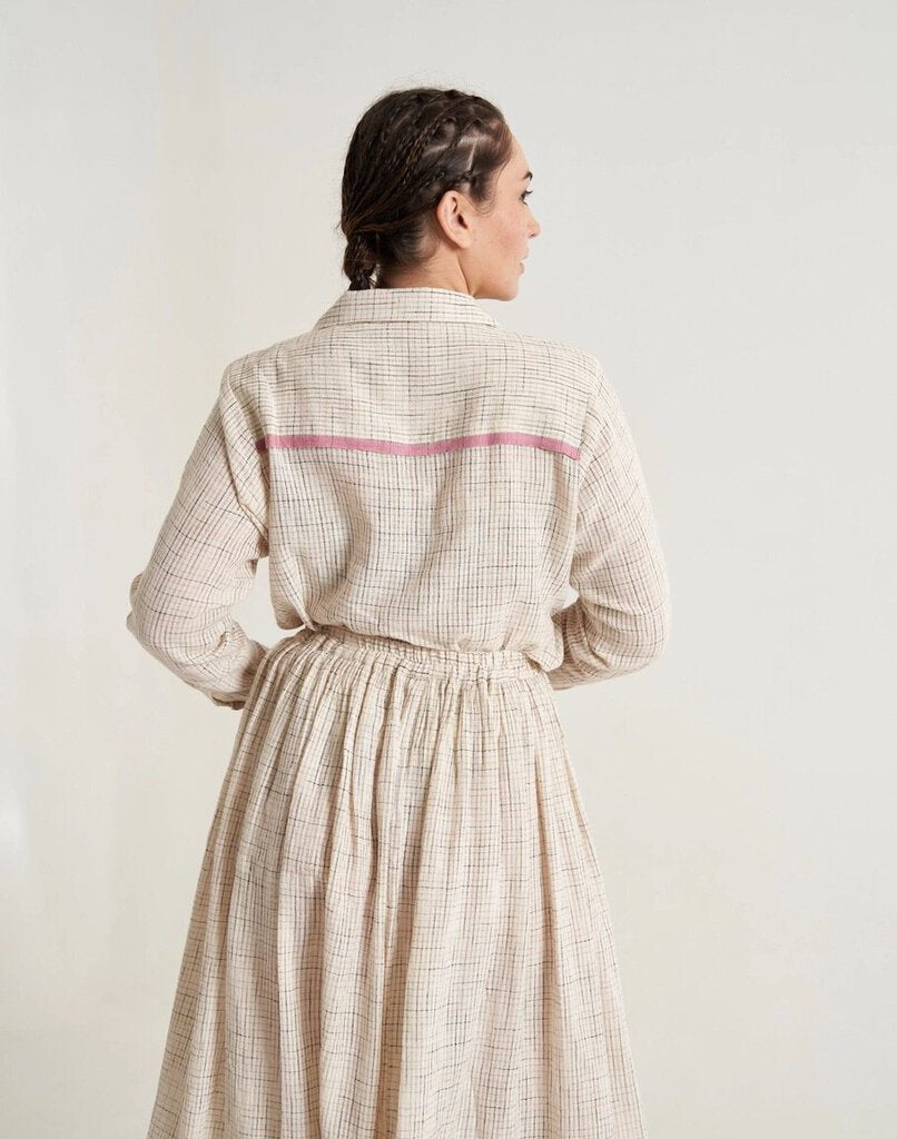 World of Crow - Handwoven Tattersall Western Shirt - Small