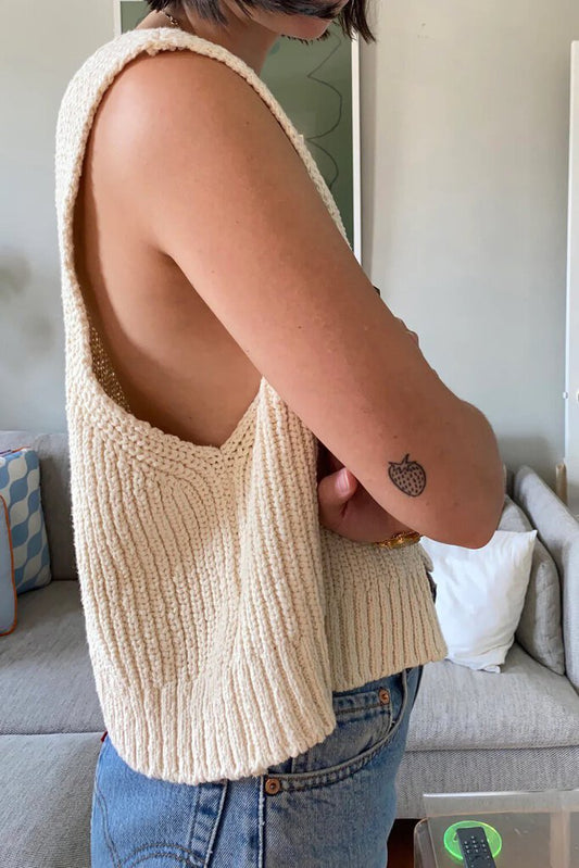 Le Bon Shoppe - Natural Granny Cotton Knit Vest - M/L