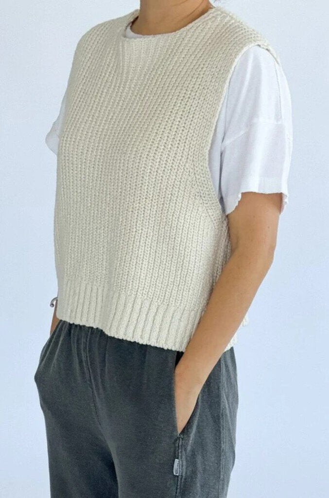 Le Bon Shoppe - Natural Granny Cotton Knit Vest - M/L