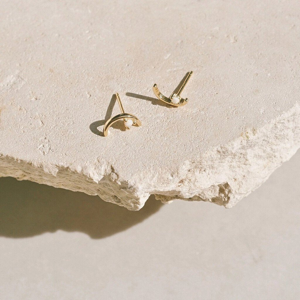 Mountainside Jewelry - Seine Gold Vermeil + Opal Earring