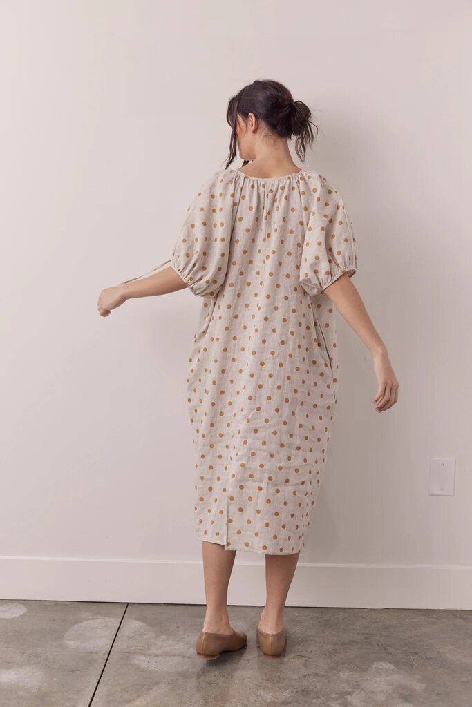 amente - Puff Sleeve Dot Dress - XS/Small