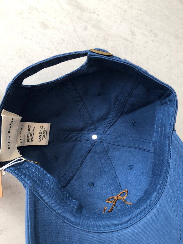 Billy Bamboo - Hand-embroidered Brown Bow on Navy Dad Cap