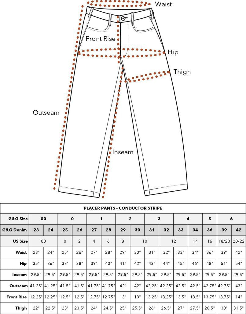 Gravel & Gold - Hickory Stripe Placer Pants - Size 30
