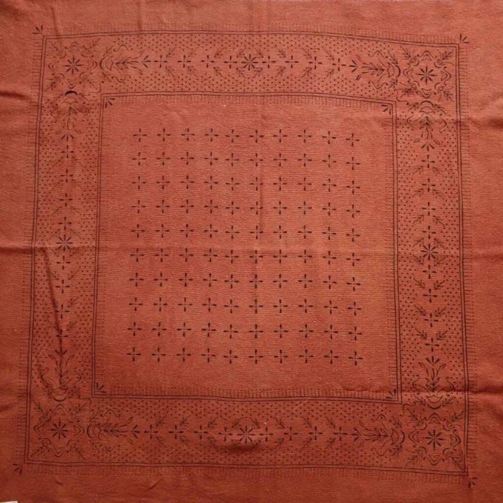 Eco Raw Studio - Plant-dyed Raw Silk Bandana - Sienna + Charcoal