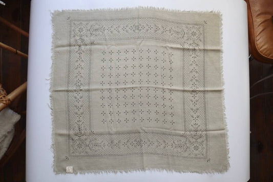 Eco Raw Studio - Plant-dyed Raw Silk Bandana - Sage Grey + Charcoal