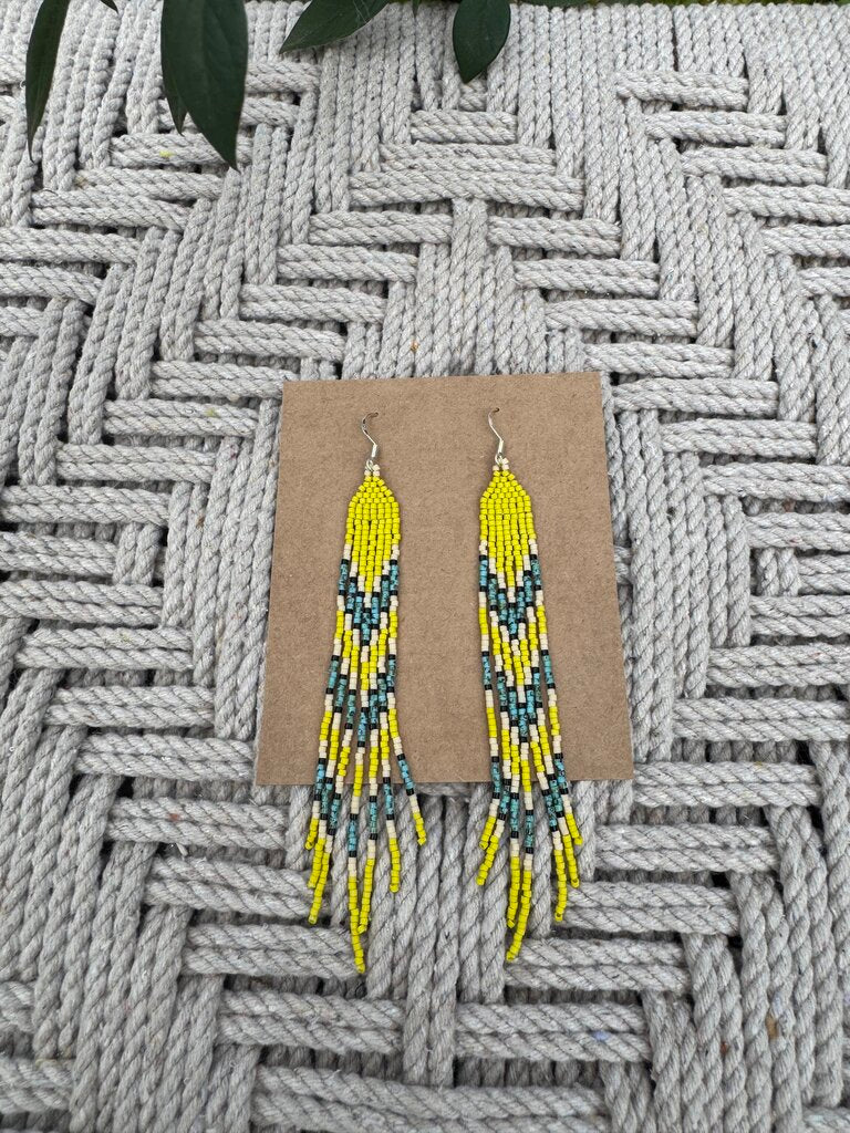 Waleia Creative - Cherokee Beadwork Earrings - Lime Friday
