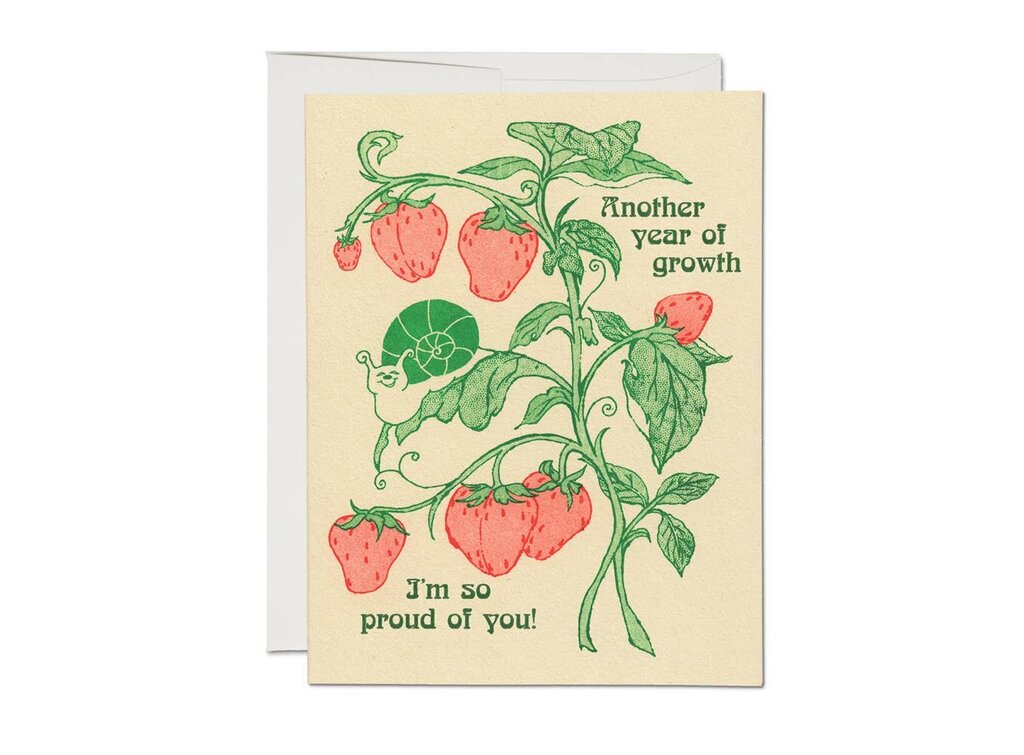 Red Cap Cards - Another Year of Growth + Strawberries - Hannah-Michelle Bayley