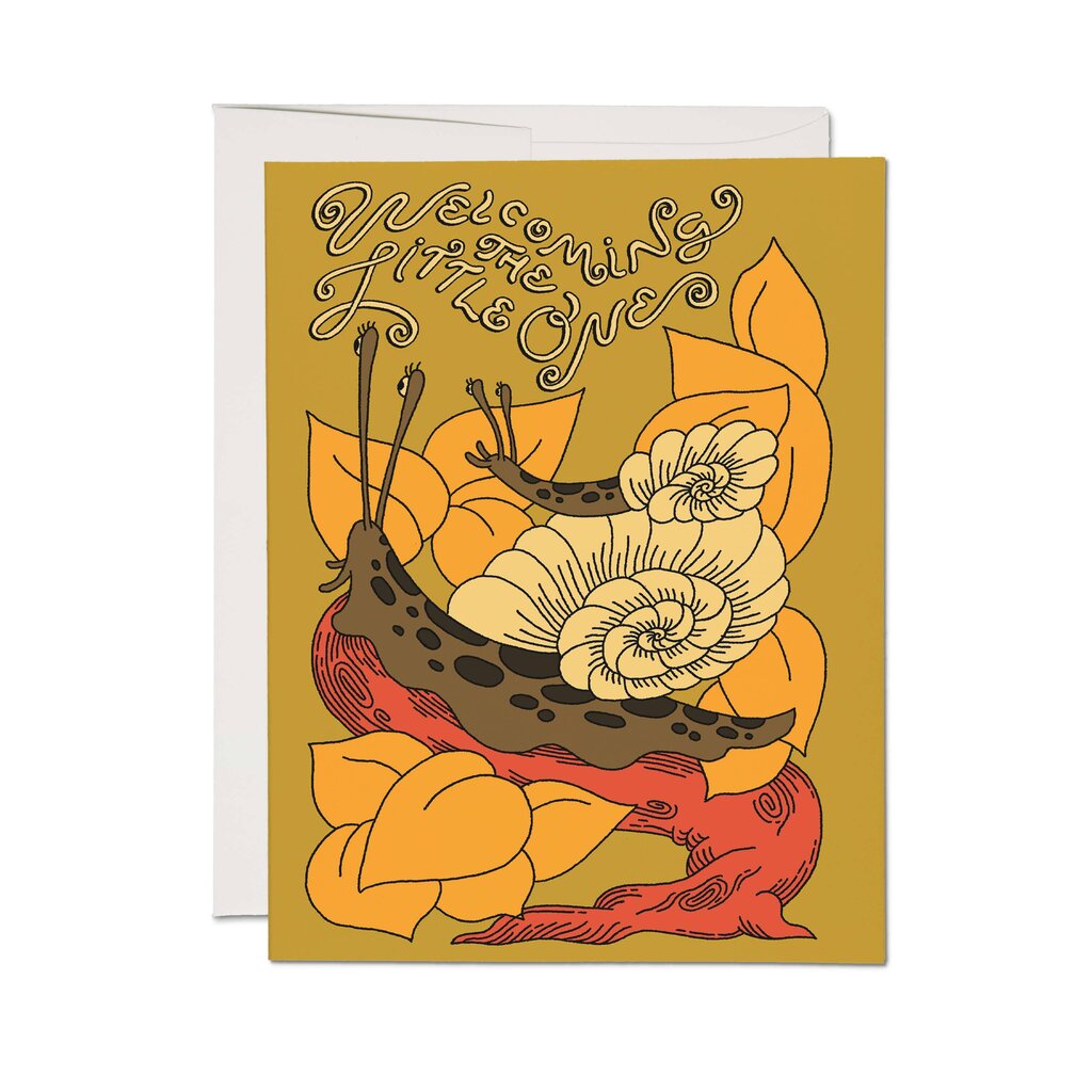 Red Cap Cards - Welcome Little One Snails - Maddie Fischer