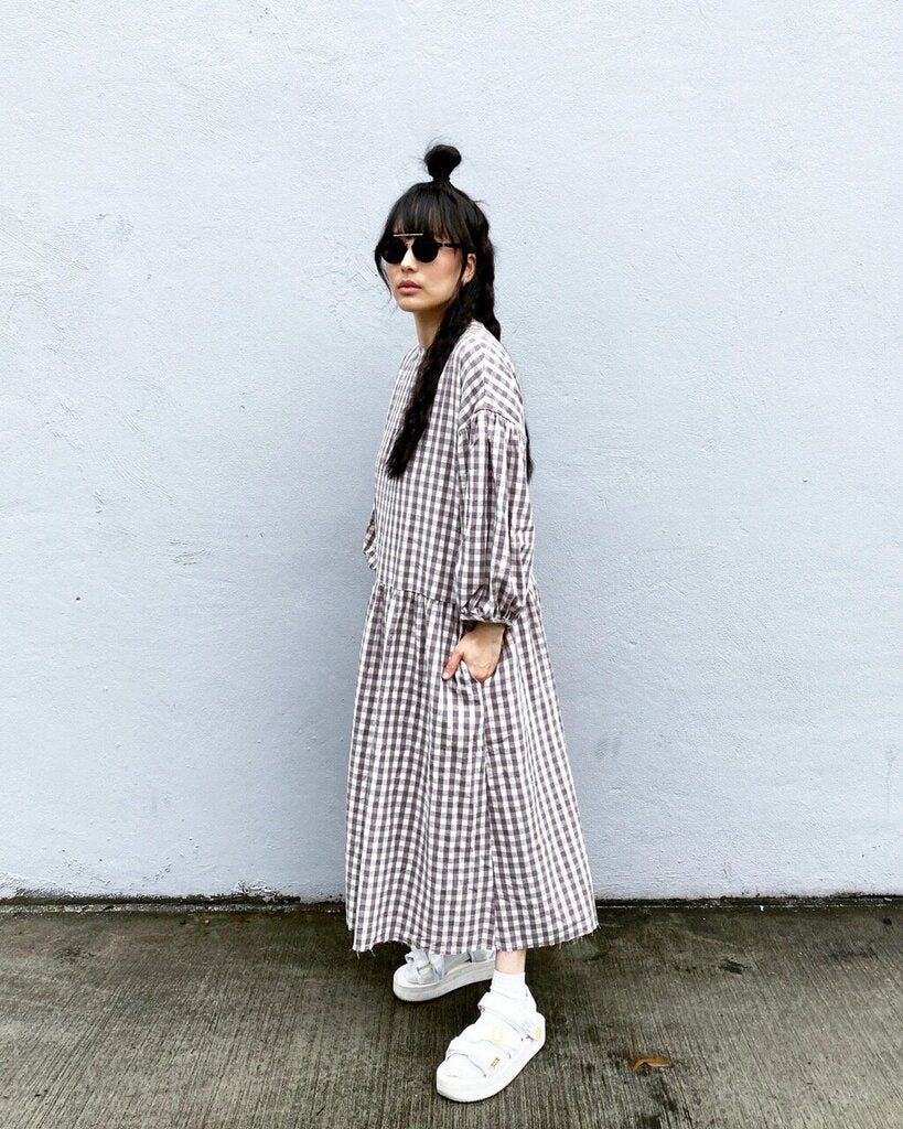 April Meets October - Lavender Checkered May Dress - One Size