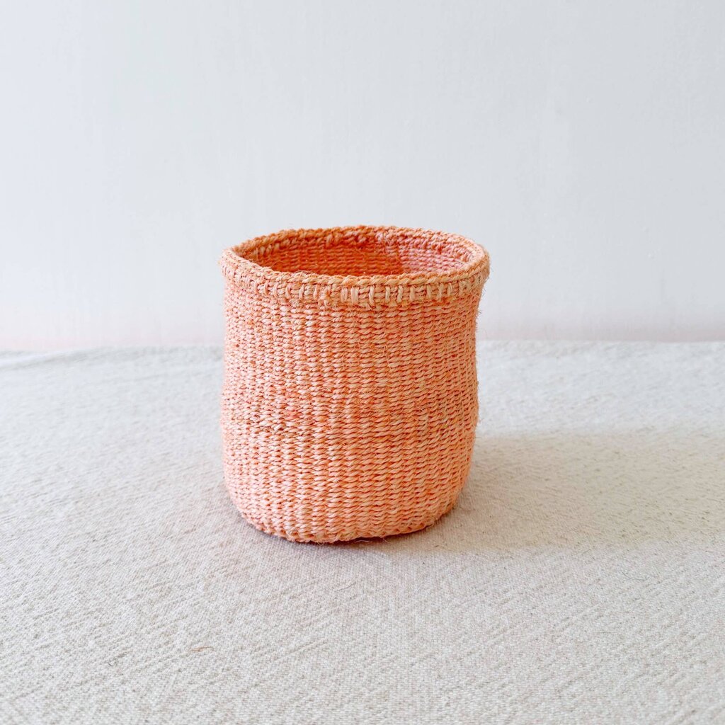 Amsha - Peach Sisal Storage Basket - XS