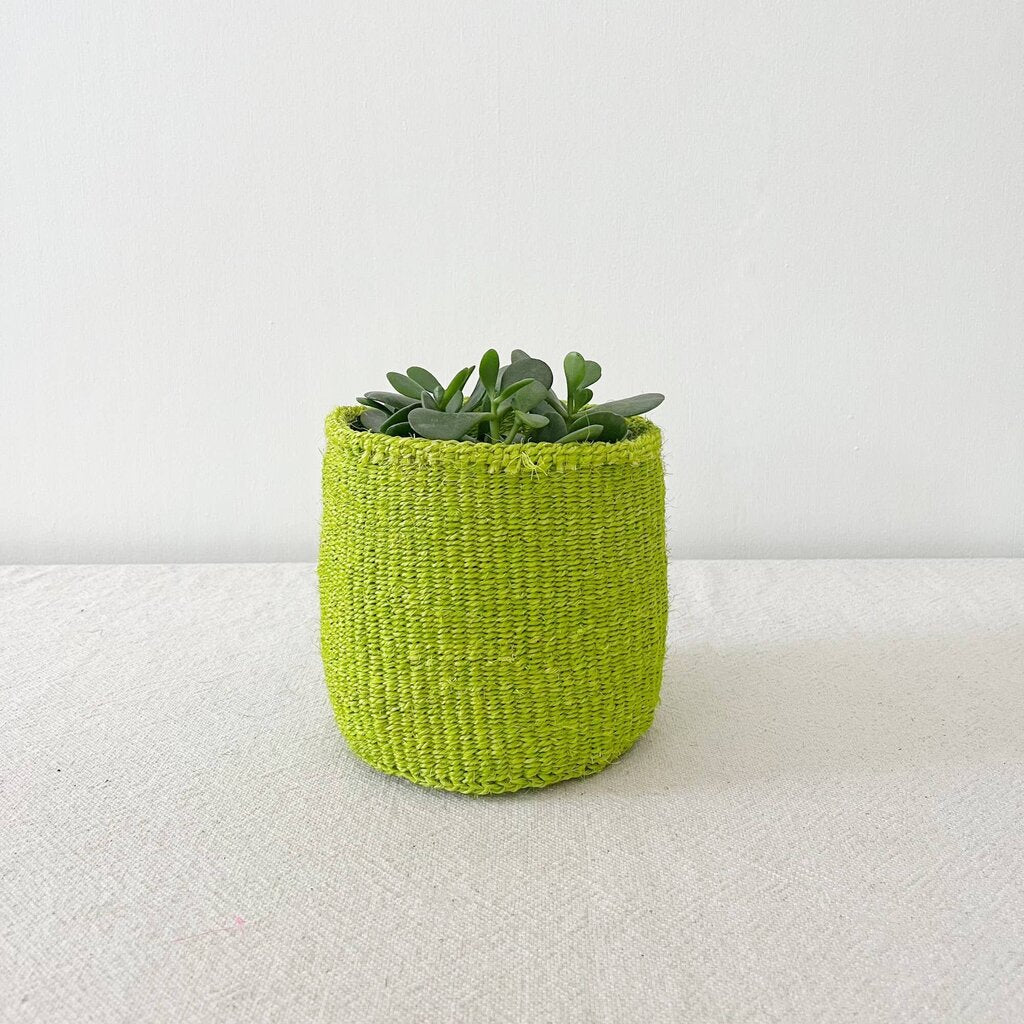 Amsha - Lime Sisal Storage Basket - XS