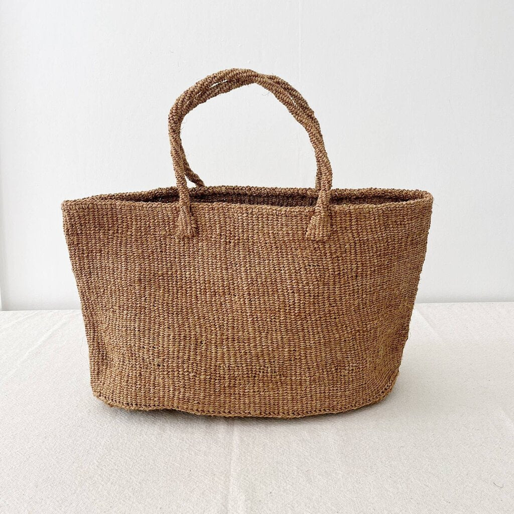 Amsha - Hay Brown Sisal Super Tote - Woven in Kenya