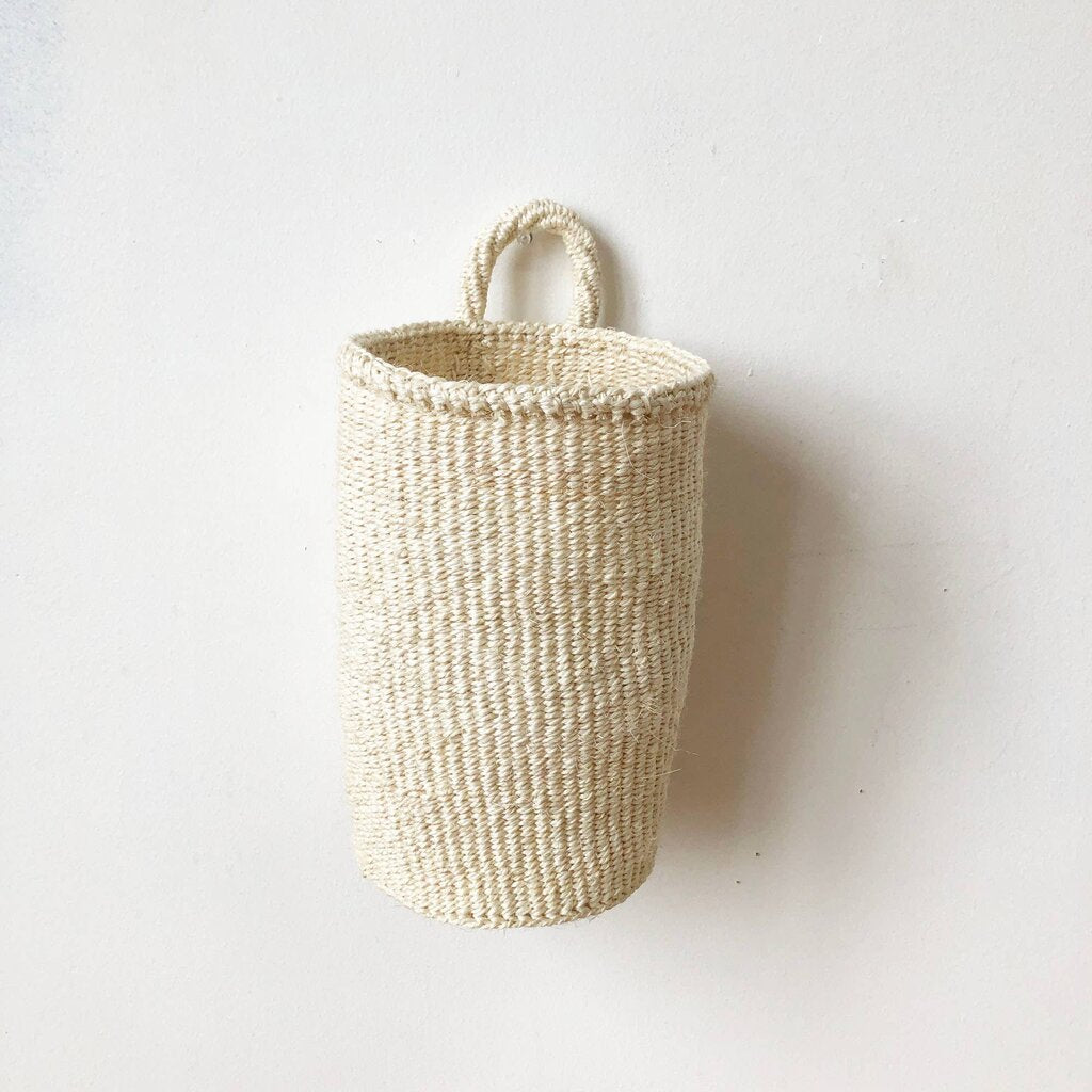 Amsha - White Sisal Hanging Storage Basket