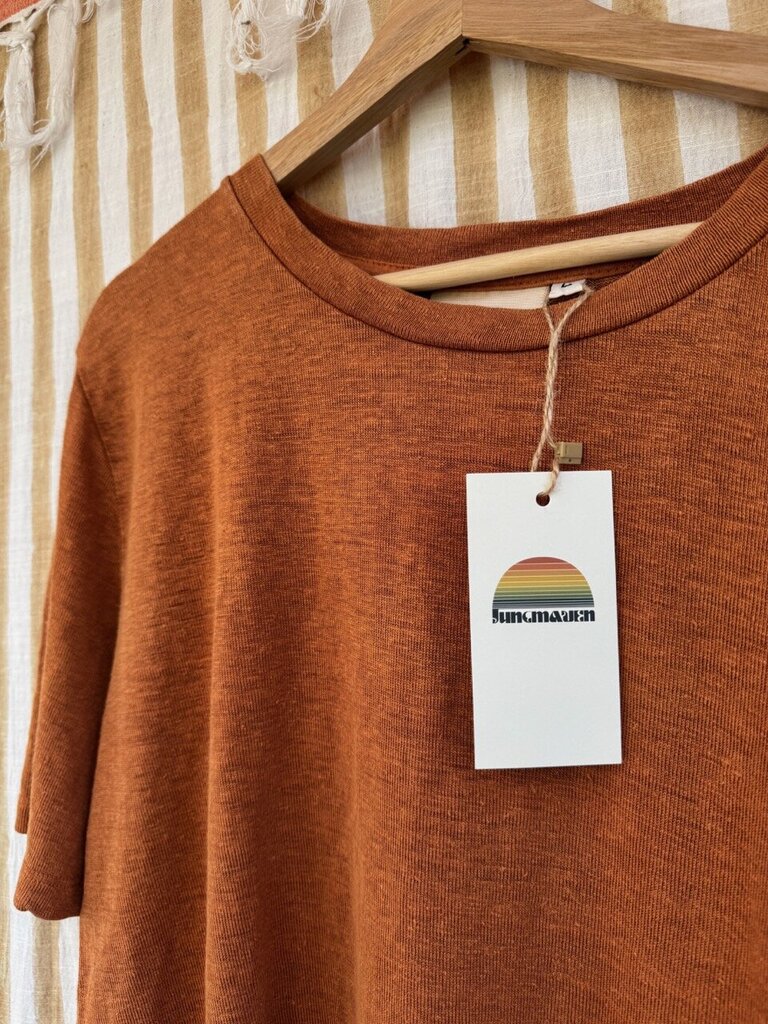Jungmaven - Burnt Orange 100% Hemp Dakota Tee - Large