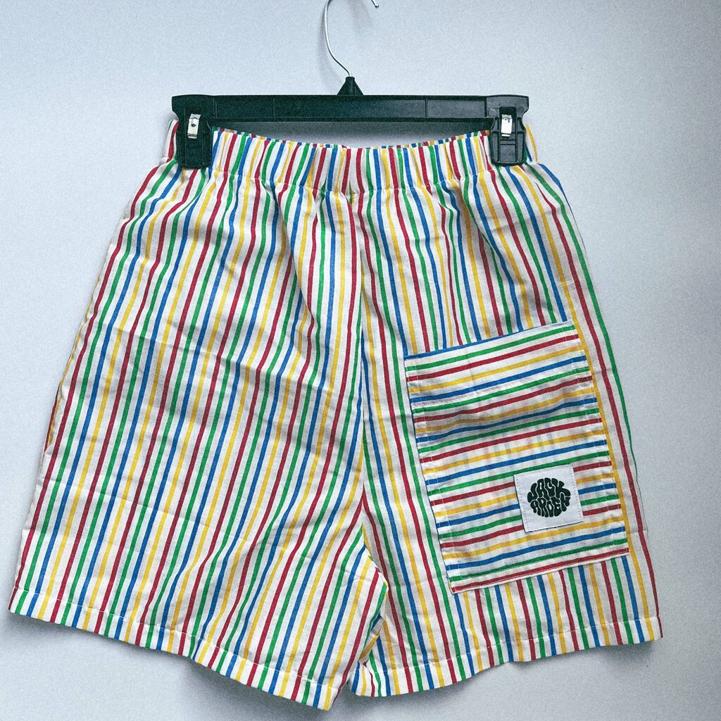 Jack Arden - Primary Striped Vintage Pillow Case Shorts - Small