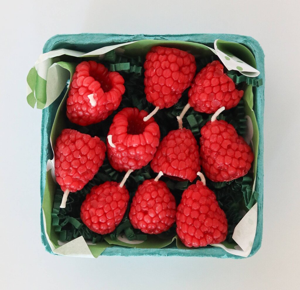 Happy Organics - Single Raspberry Beeswax Candle