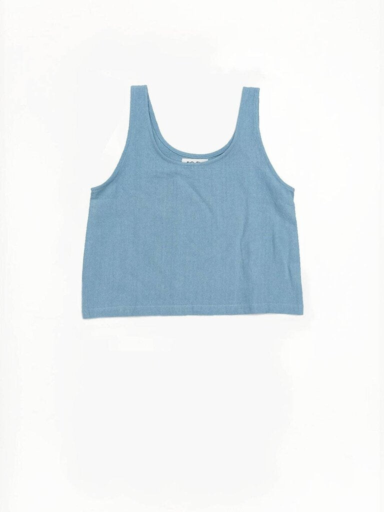 PO-EM - Indigo-dyed Woven Cotton Tank - Medium