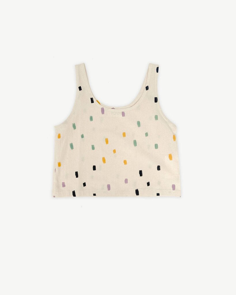 PO-EM - Block-printed Confetti Woven Cotton Tank - Large