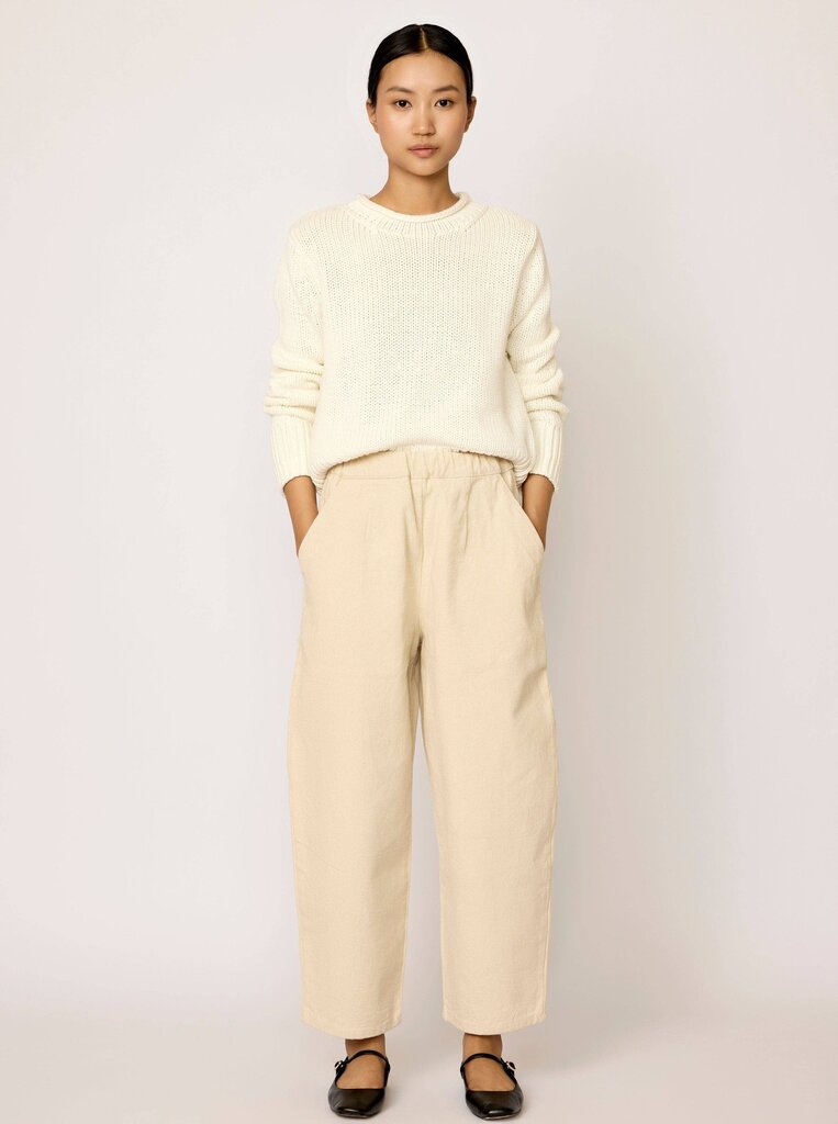 Laude the Label - Ivory Barrel Leg Denim Pants - Medium