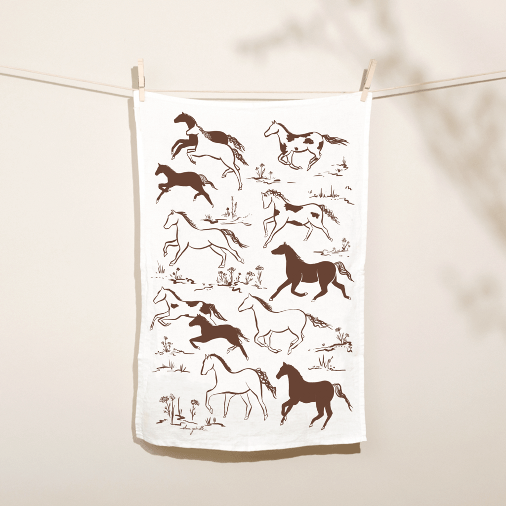 Elana Gabrielle - Wild Horses Linen Tea Towel