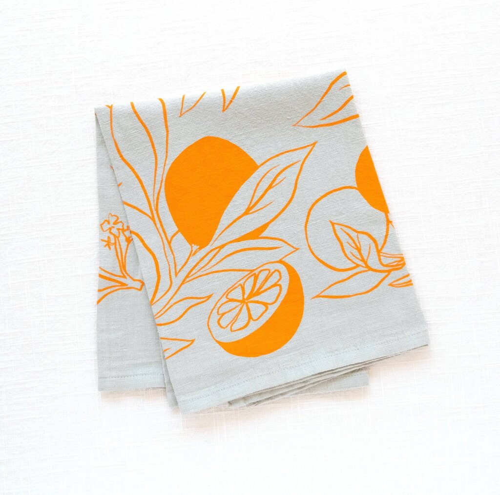 Elana Gabrielle - Clementine Linen Tea Towel