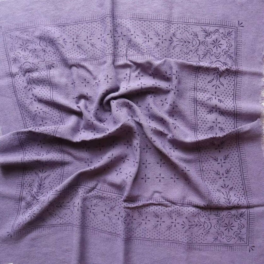 Eco Raw Studio - Plant-dyed Raw Silk Bandana - Limited Edition Lavender