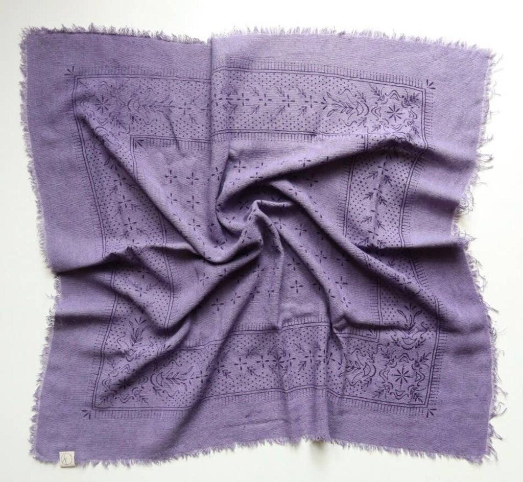 Eco Raw Studio - Plant-dyed Raw Silk Bandana - Limited Edition Lavender