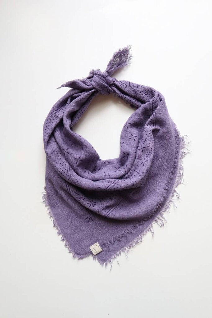 Eco Raw Studio - Plant-dyed Raw Silk Bandana - Limited Edition Lavender