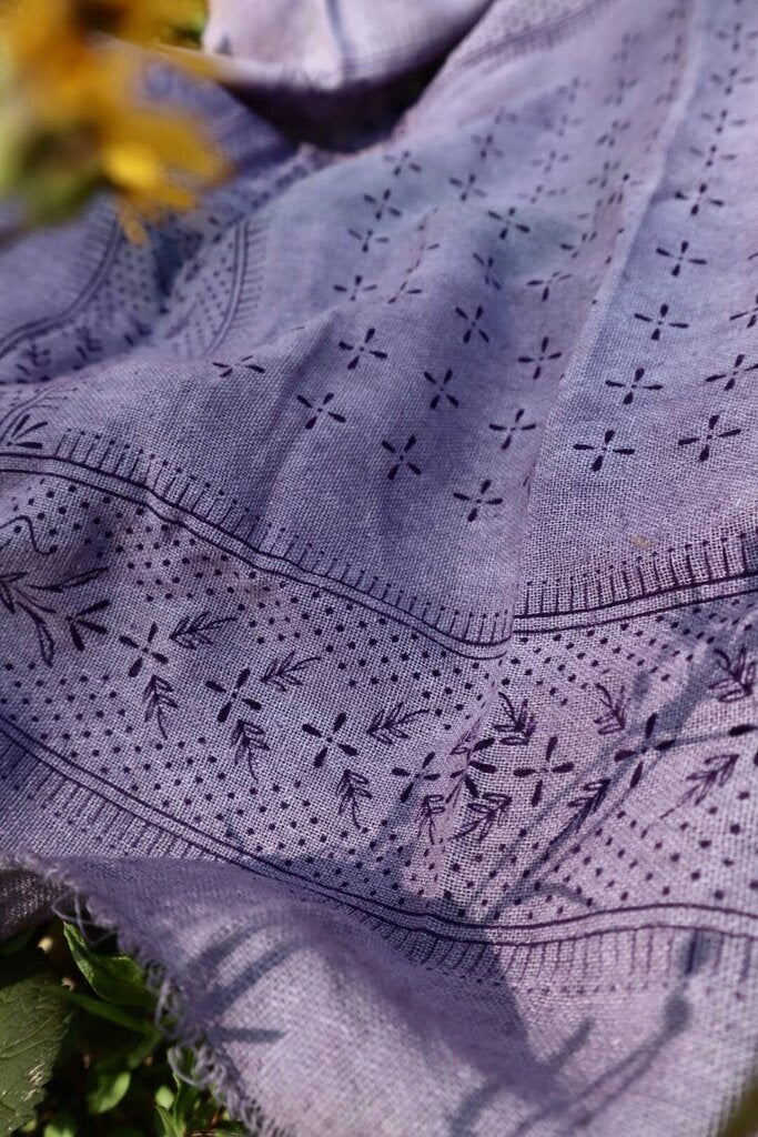 Eco Raw Studio - Plant-dyed Raw Silk Bandana - Limited Edition Lavender