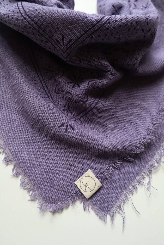 Eco Raw Studio - Plant-dyed Raw Silk Bandana - Limited Edition Lavender