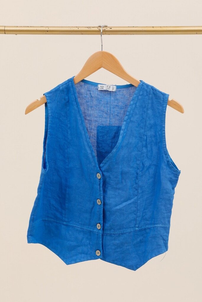 la maison des fibres naturelles - Royal Bleu French Linen Vest - One Size