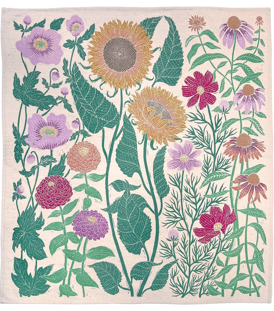 Lili Arnold Studios - Summer Garden Organic Cotton Tea Towel