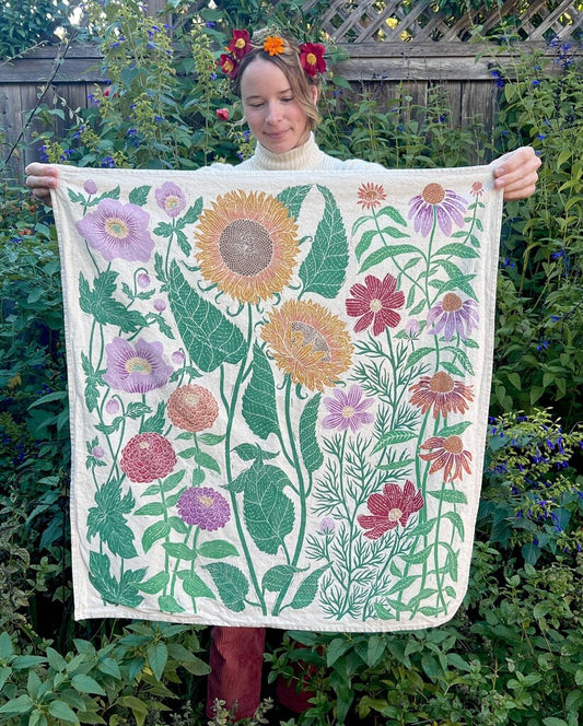 Lili Arnold Studios - Summer Garden Organic Cotton Tea Towel