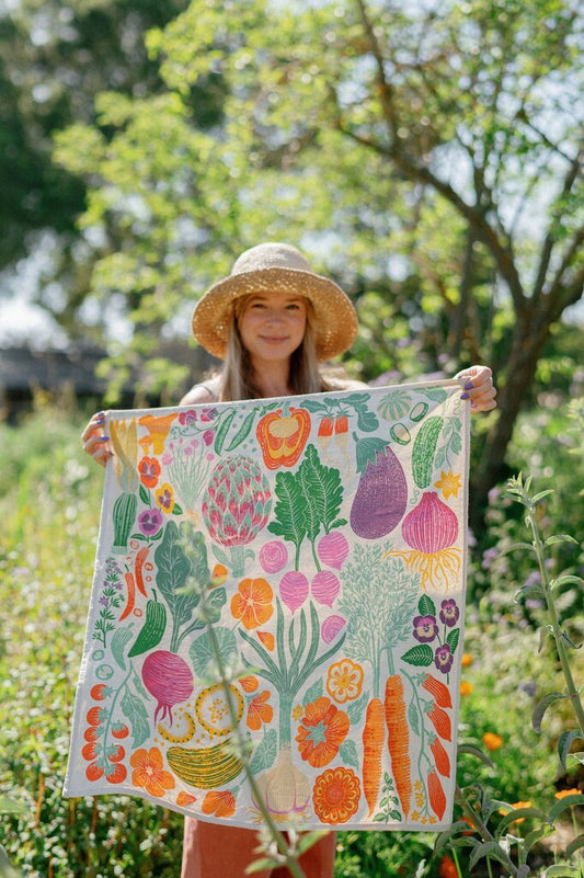 Lili Arnold Studios - Veggie Garden Organic Cotton Tea Towel