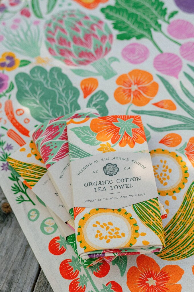 Lili Arnold Studios - Veggie Garden Organic Cotton Tea Towel