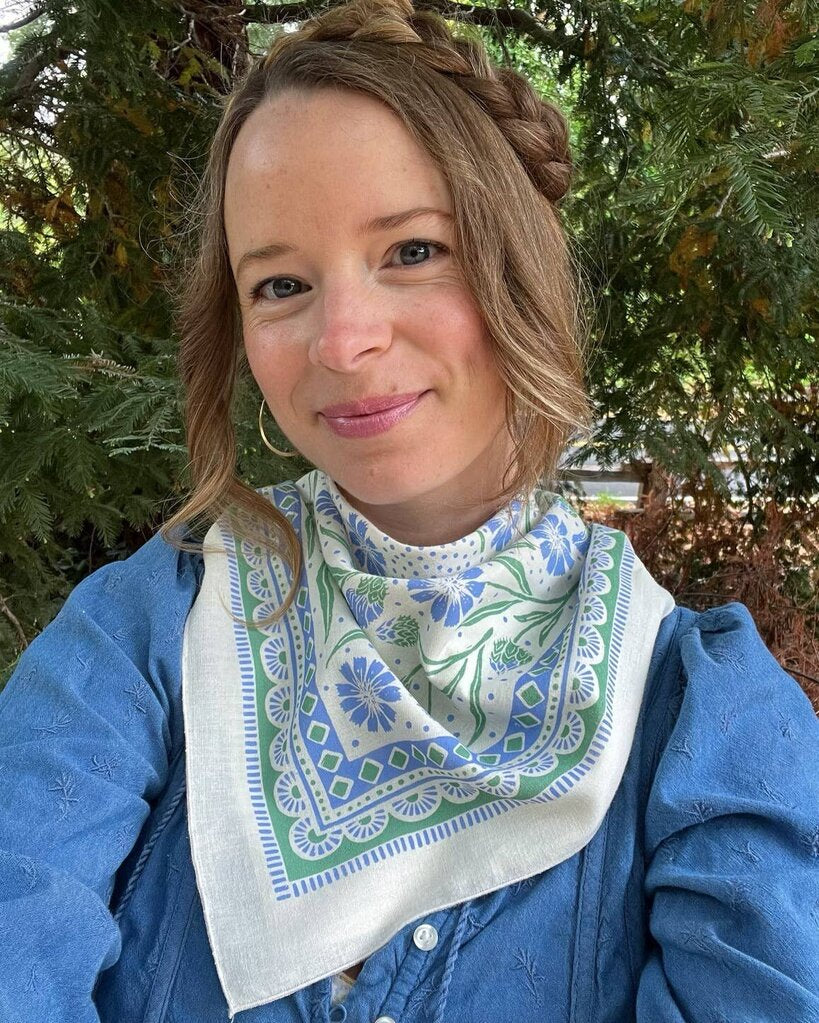Lili Arnold Studios - Cornflowers Hemp & Organic Cotton Bandana