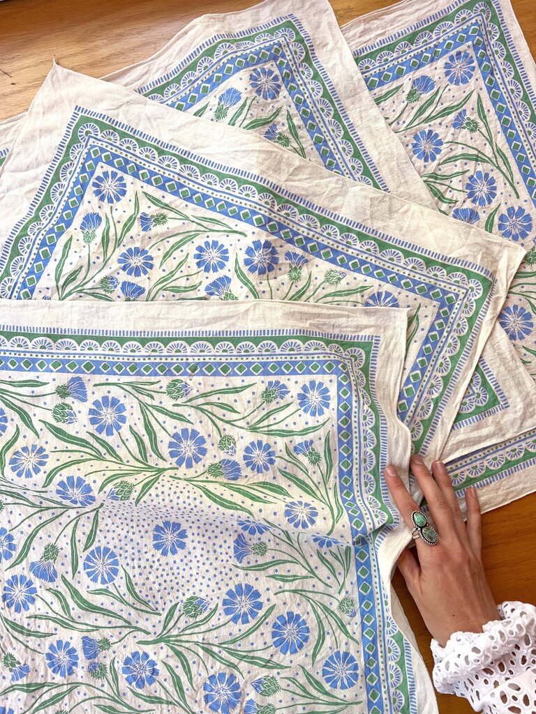 Lili Arnold Studios - Cornflowers Hemp & Organic Cotton Bandana