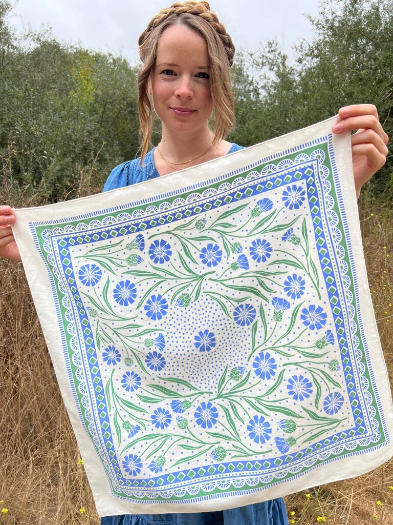 Lili Arnold Studios - Cornflowers Hemp & Organic Cotton Bandana