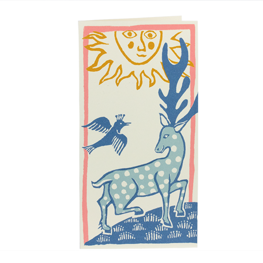 Cambridge Imprint Patternmakers - Deer + Bird Greeting Card